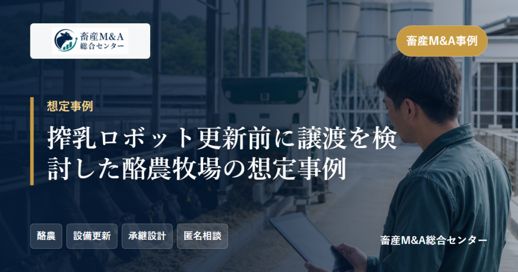 搾乳ロボット更新前に譲渡を検討した酪農牧場の想定事例のアイキャッチ画像