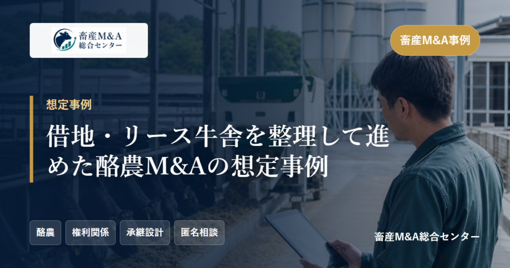 借地・リース牛舎を整理して進めた酪農M&Aの想定事例のアイキャッチ画像