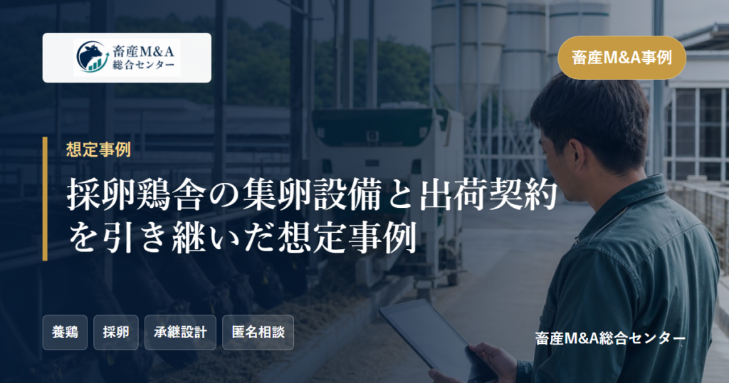 採卵鶏舎の集卵設備と出荷契約を引き継いだ想定事例のアイキャッチ画像
