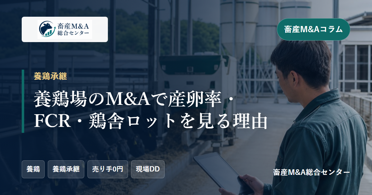 養鶏場のM&Aで産卵率・FCR・鶏舎ロットを見る理由のアイキャッチ画像